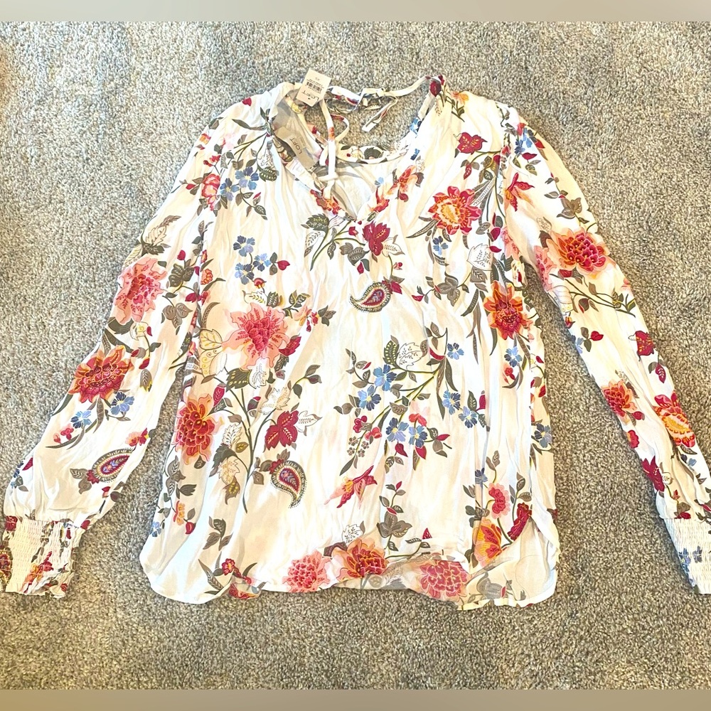 NWT Loft Paisley and Floral Blouse, Size XS